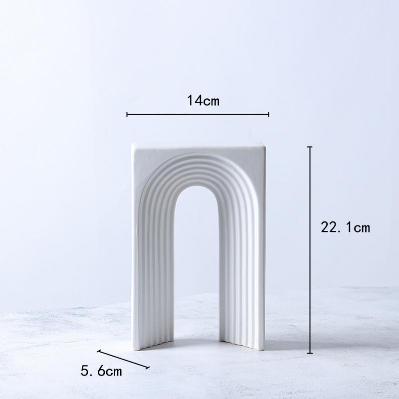 Kreativní geometrické keramické řemesla Polokruhový oblouk Vstupní oblouk Černobílé dekorativní figurky Příslušenství pro domácí dekoraci