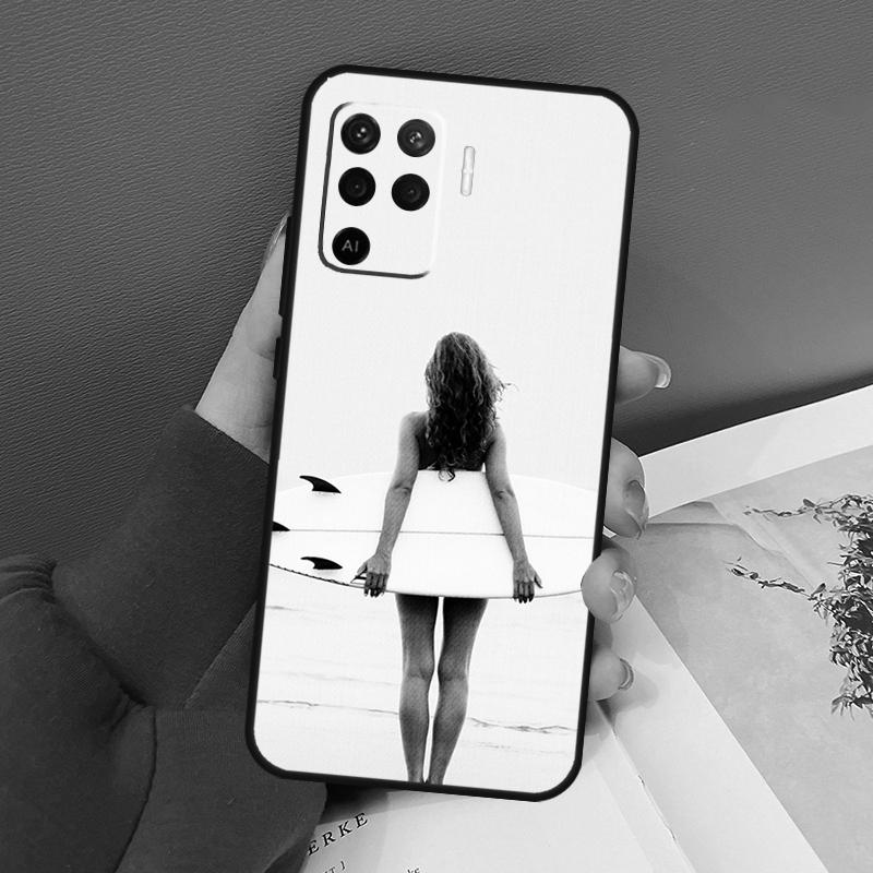 Surf Beachy Blue Summer Collage Case For Oppo A94 A74 A54 A80 A60 A40 A18 A38 A58 A78 A98 A96 A76 A16 A15 A17 A57 A77 A5 Pro