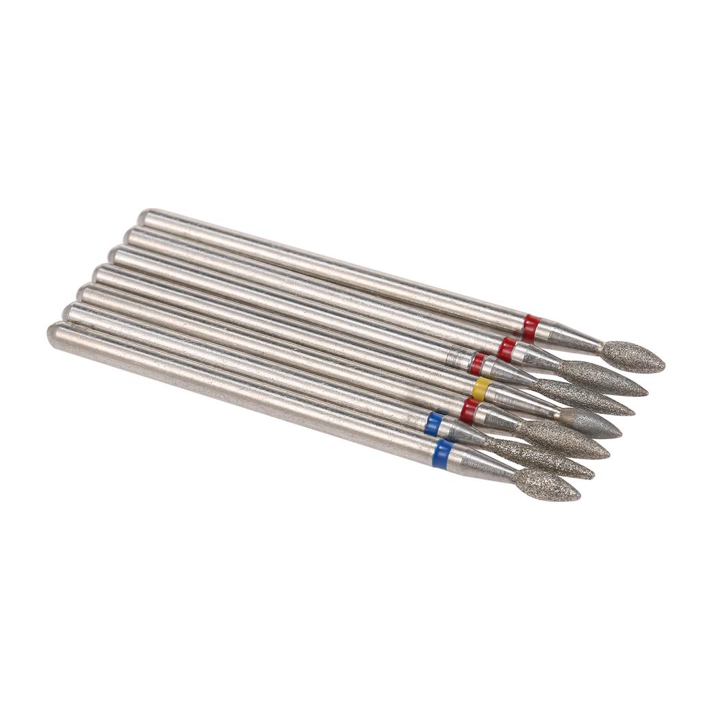 Nail Drill Bits Set Professional Electric Nail Grinding Burr Cutters for Pedicure Manicure Nail Art Tools Silver 7Pcs