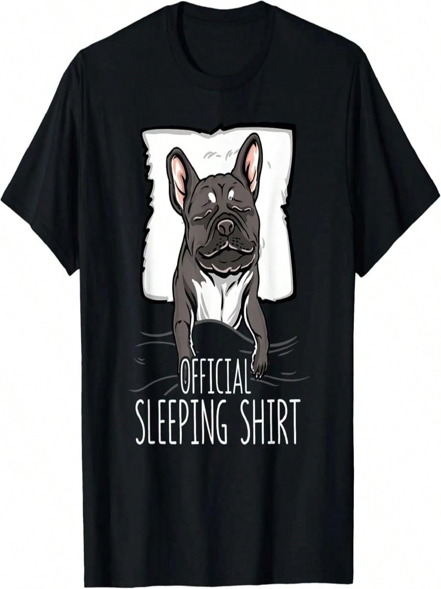 Official Sleeping Shirt Cute French Bulldog Dog Nightgown T-Shirt S разноцветный