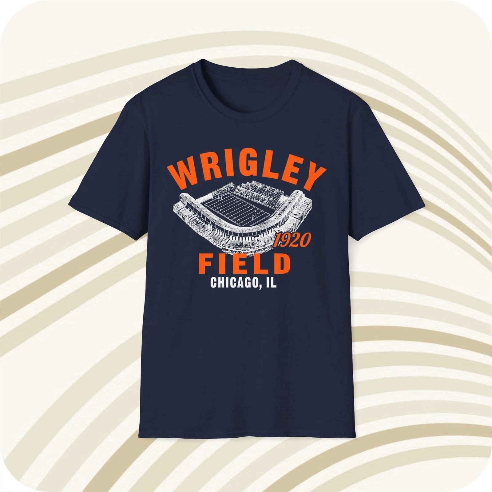 Throwbackmax Wrigley Field 1920 Classic Cut Football T shirt - Chicago Bears 2XL