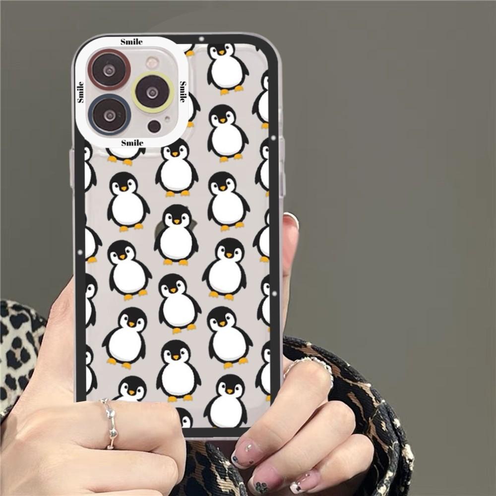 Pinguin Kawaii Cartoon Handyhülle Für Samsung S 20 21 22 23 lite plus ultra Klar Mobile Abdeckung Funda