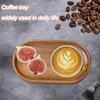 Small Wooden Tray, 7.28''×4.13'' Oval Wood Serving Trays, Acacia Wood Platter for Coffee Tables, Dessert, Snack, Fruit, Bathroom Tray Charcuterie