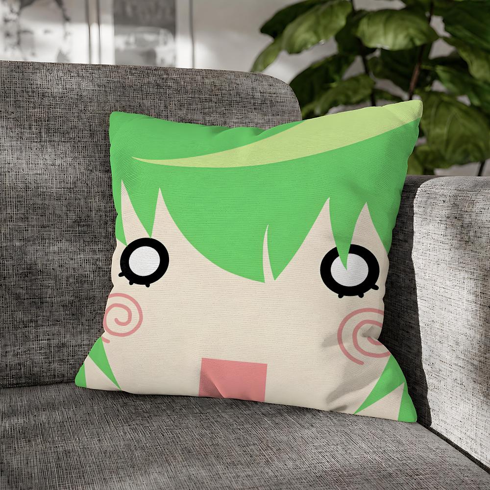 Vocaloid Gumi Megpoid Echo Cushion Cover Decorative Pillowcase Soft Short Plush Cozy Durable Sofa Home Decor Items Gift