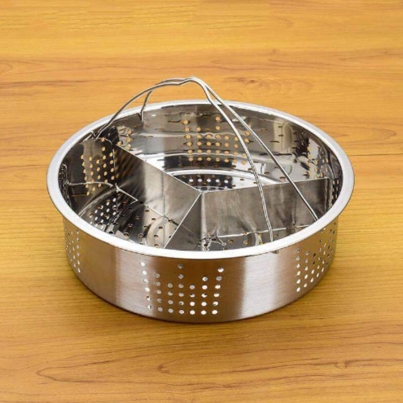 Stainless Steel Steaming Rack With Dividers For Rice Cooker And Microwave Cooking
