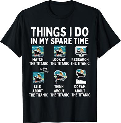 RMS Titanic Cose Divertenti Che Faccio Nel Mio Tempo Libero Maglietta di Compleanno per Ragazzi