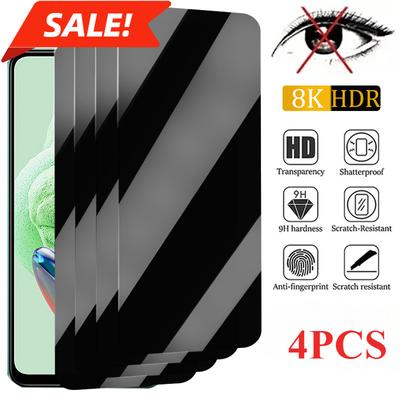 4PCS Privacy Screen Protector for Xiaomi Redmi Note 12 11 10 13 Pro 11S 9 8 7 Plus 5G 10S 9S Anti-spy Glass for Redmi 10C 9A 9