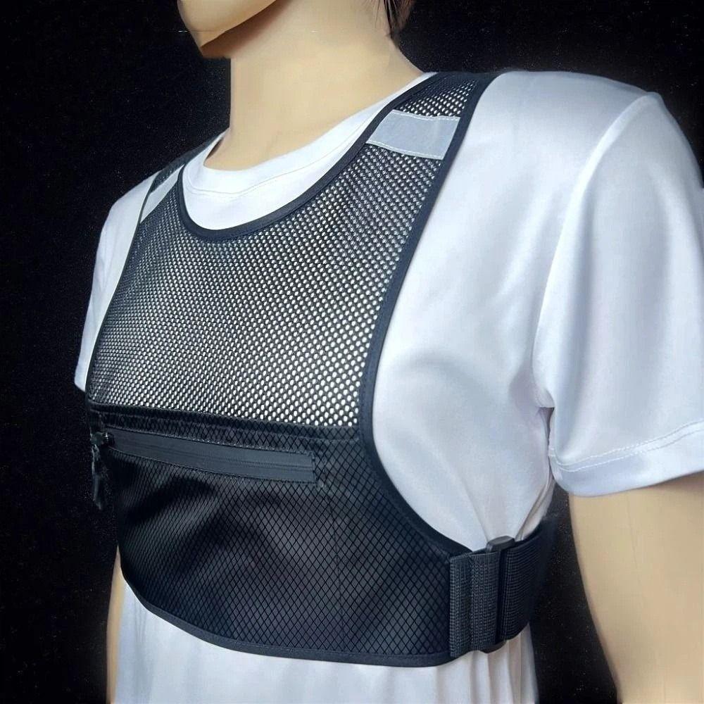 High Visibility Reflective Vest Bag Lightweight Night Running Bag Safety Reflective Vest  Hiking