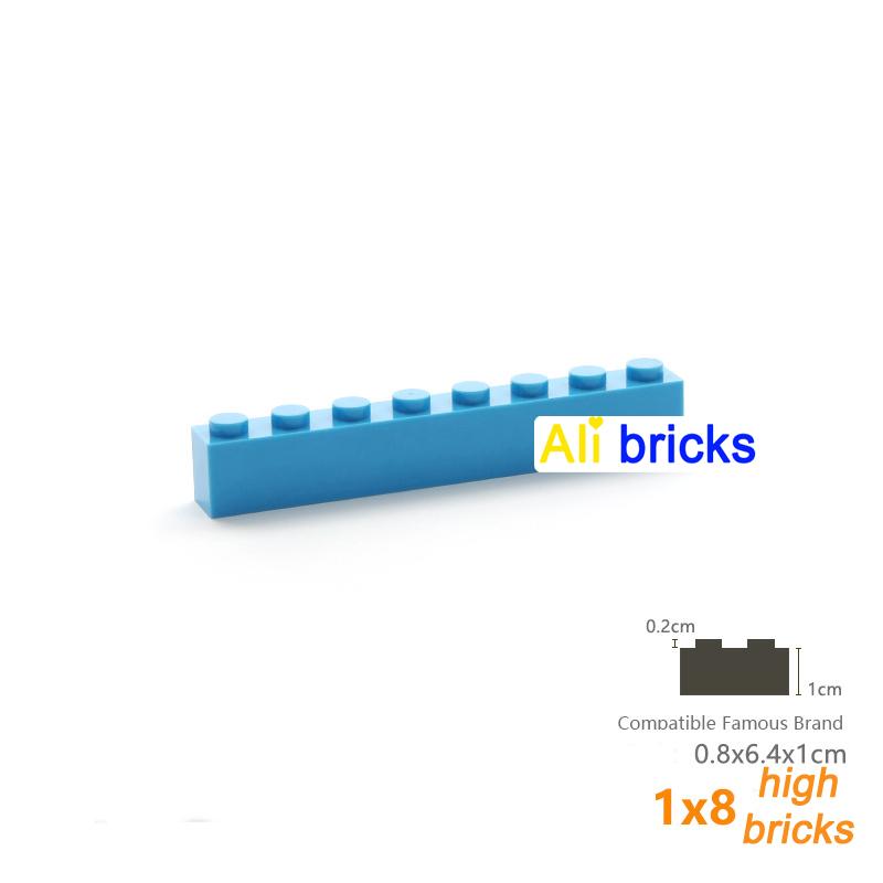 6pcs/lot DIY Blocks Building Bricks Thick 1X8 Educational Assemblage Construction Toys for Children Size Compatible With Brand