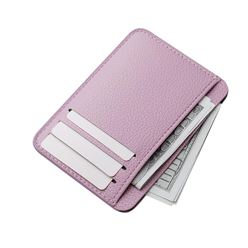 PU Ultra-Thin Women's Card Wallet - Compact, Large Capacity, Multi-Slot Student Holder