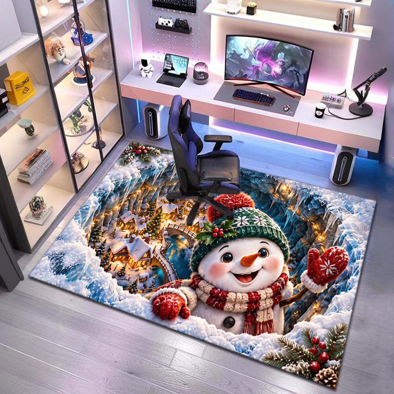 Christmas and New Year gifts cute snowmen Christmas trees Santa Claus carpets home decor non slip seats chair cushions decorative carpets P12