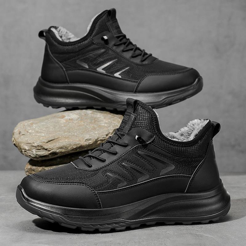New Winter Men's Sports Shoes with Cotton Lining Warm Snow Running Outdoor Training Casual Sneakers