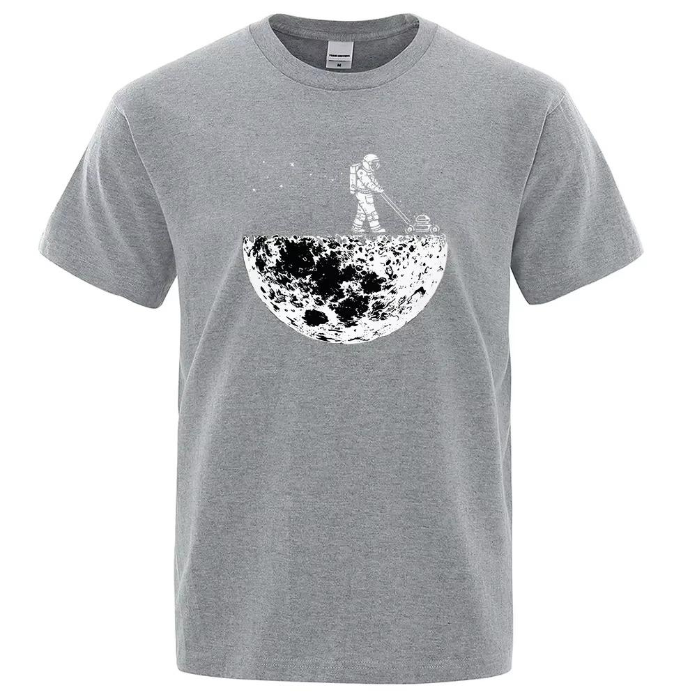 Astronauts Cherish The Lunar Environment Funny Graphic T-Shirts Men Loose Oversize Clothes Cotton Summer Soft Tshirt Hip Hop Tee