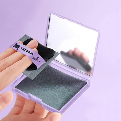 100 Fogli Carta Assorbi Sebo con Custodia e Cipria Assorbente Viso al Carbone di Bambù Per Trucco