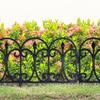 4x Plastic Garden Fence Black Border Palisade Edging Lawn 240 cm