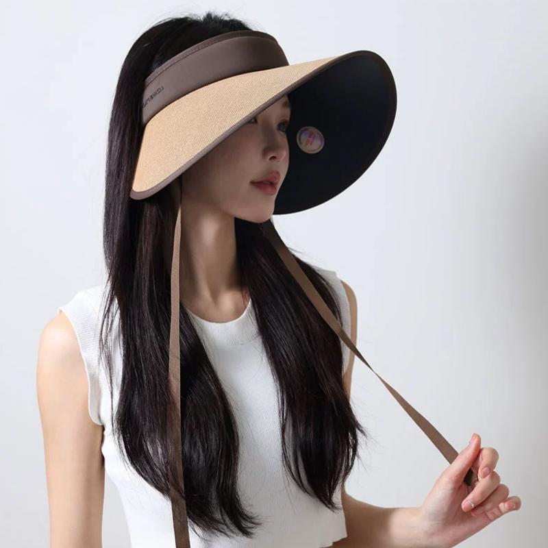 Summer Outdoor Wide Brim Sun Hat Foldable Portable Bucket Hat Women’s Fashion for Beach and Travel