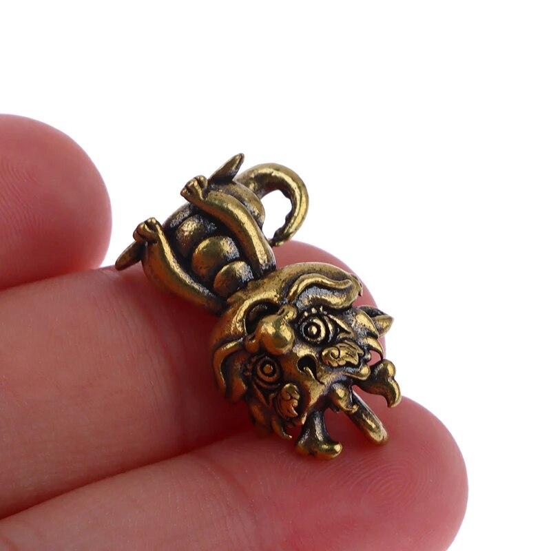 Vintage Statue Figurine Wealth Brass Decor Prosperity Chinese Style Ornament Dragon Luck Animal Mini Home Accessories Gift