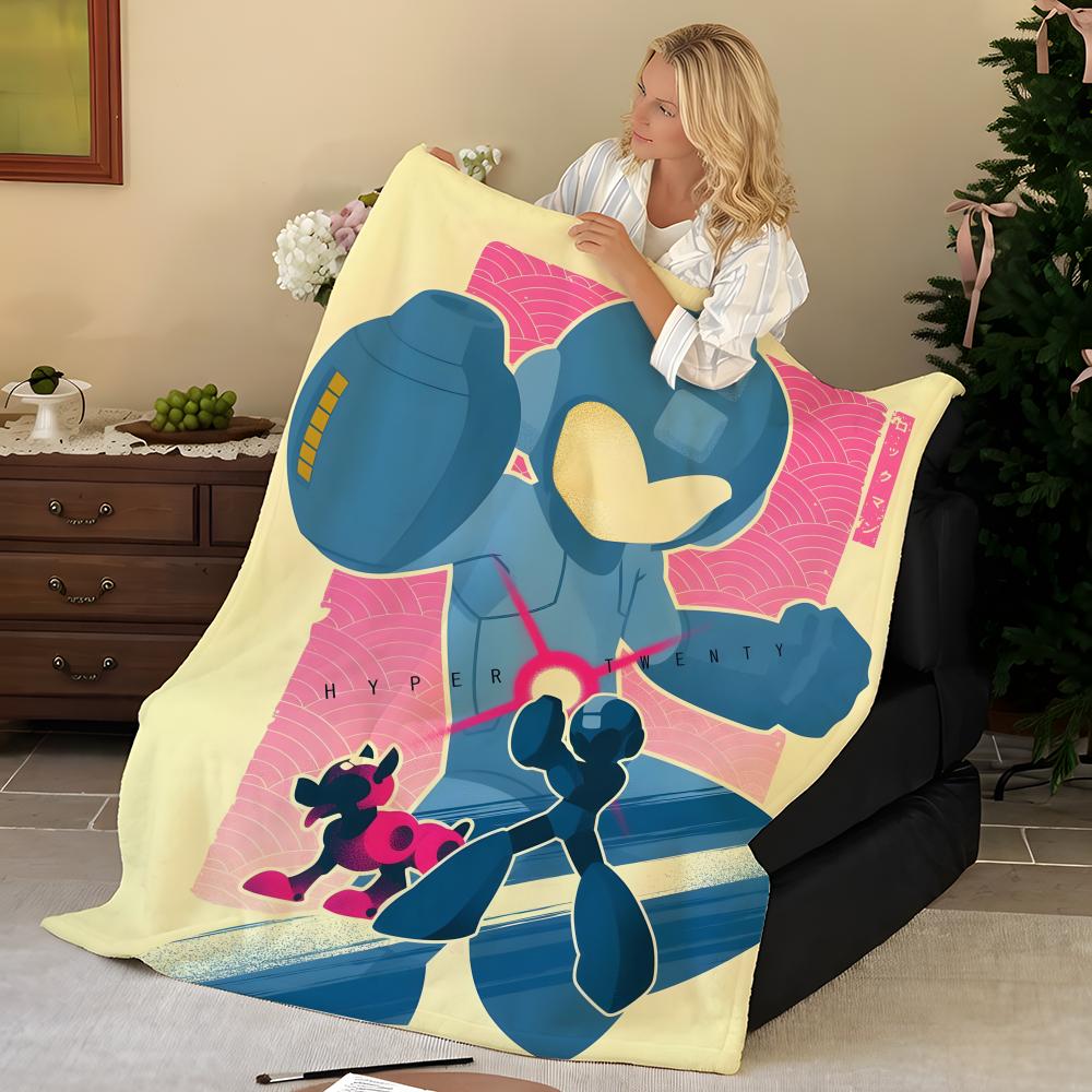 Game M-Mega M-Man Throw Flannel Blanket, Soft Warm, Durable & Washable cute Cool