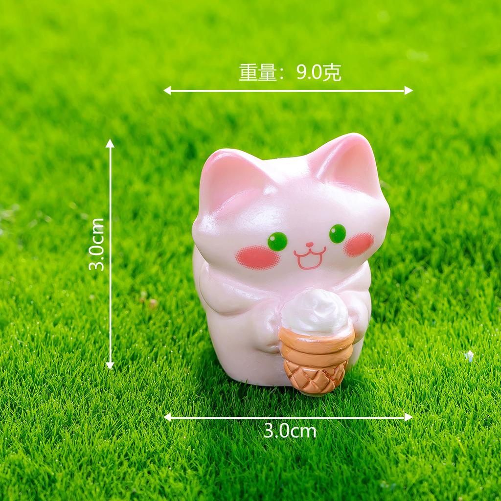 6Pcs Creative Cute pink Fox Animal Ornament Cartoon Mini Room Ornament diy Accessories Kawaii Desktop Resin Ornament Gifts