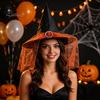 Theme Party Dress Up Steeple Halloween Witch Hat, with Lace Edge, Lightweight Comfortable Breathable Hat Pointed Headwear, for Cosplay Costume
