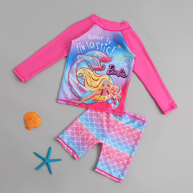 Toddler Cartoon Sun Protection Swimsuit With Quickdry Polyester For Water Sports