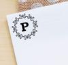 Printtoo Alphabet P Monogram Octogon Celtic Swirl Frame Ștampilă de cauciuc cu autocerneală Office