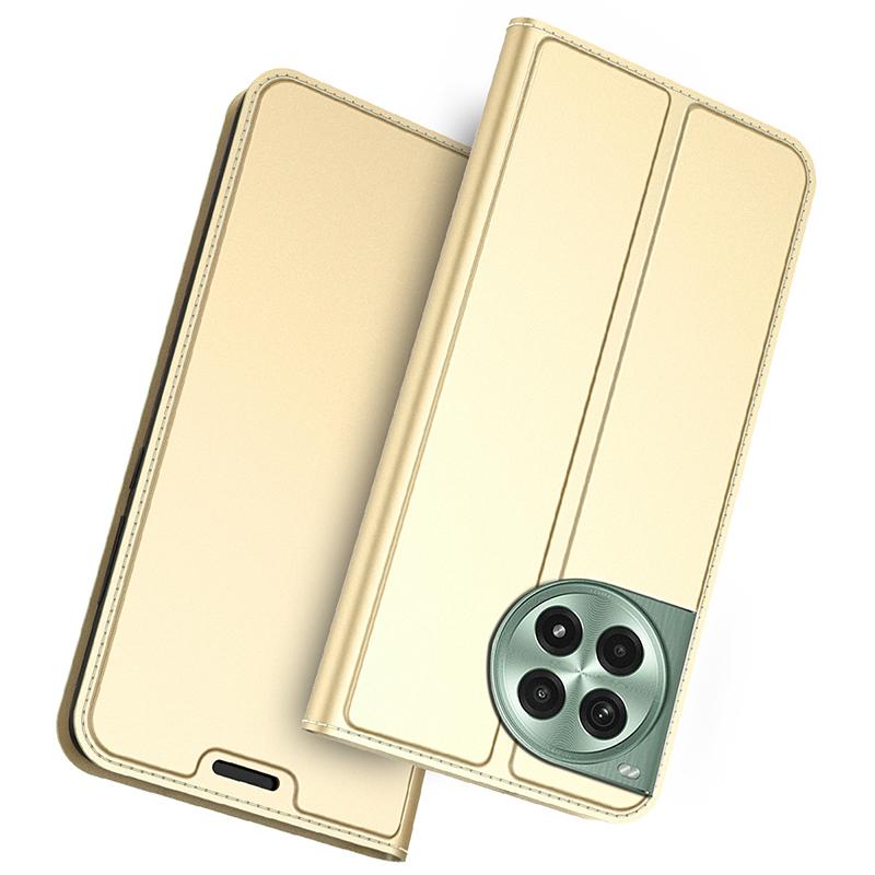 

Для OnePlus Ace 3 Pro 5G Чехол Кожаный Чехол для Телефона Складная Подставка Сильная Магнитная Застежка Gold