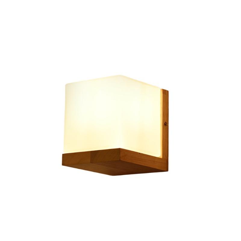 Modern Glass Wall Sconce Light for Bedroom Bedside Bathroom Hallway Living Room Wood Background Lamp Decoration Lighting Japan