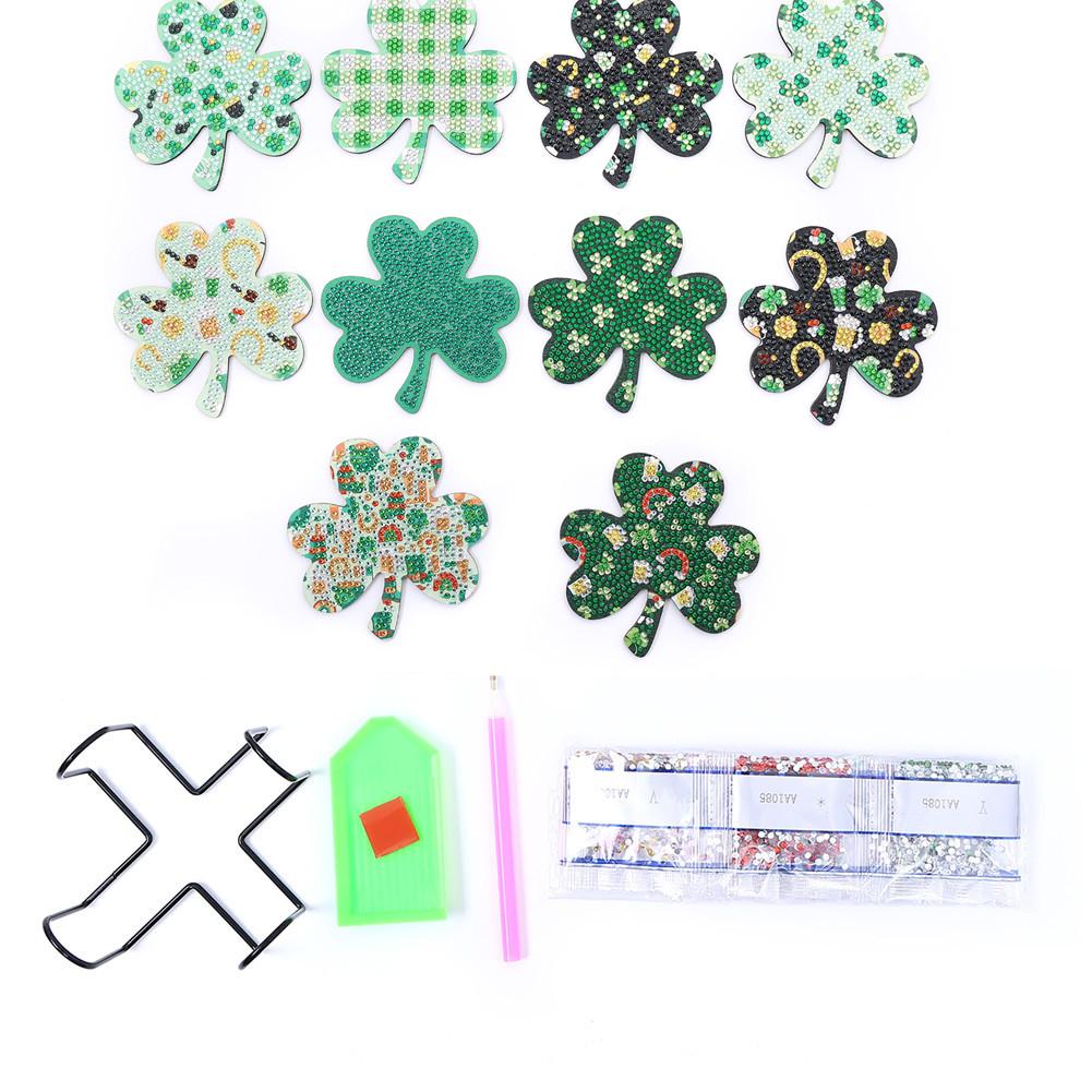 Coasters Spring Clover Pattern Kit Crafts For St. Patrick Day Decor
