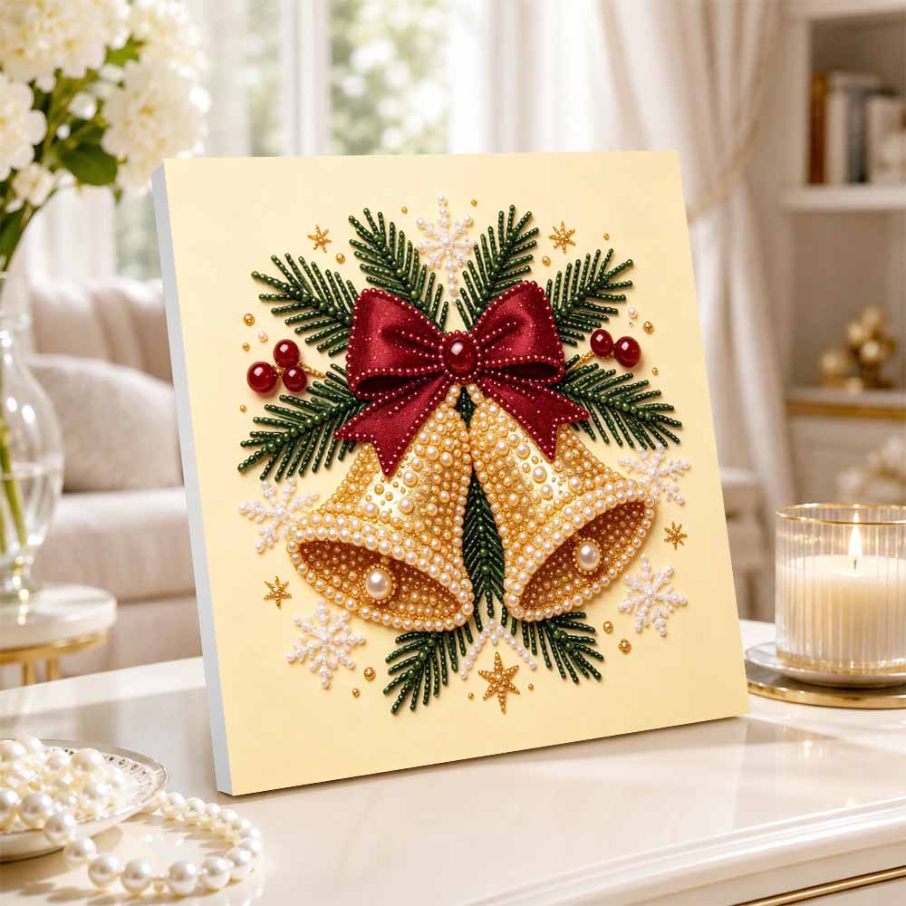 Pearl Painting Christmas Bells Art Kit DIY Home Decor Painting