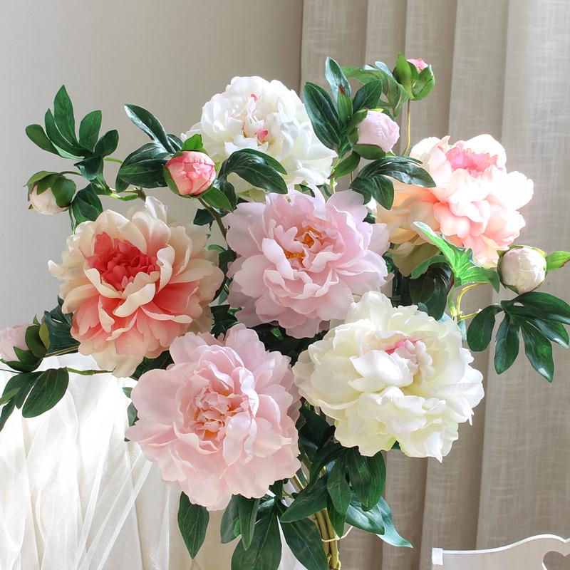 Artificial Peony Silk Flower Arrangement for Living Room and Dining Table Decor