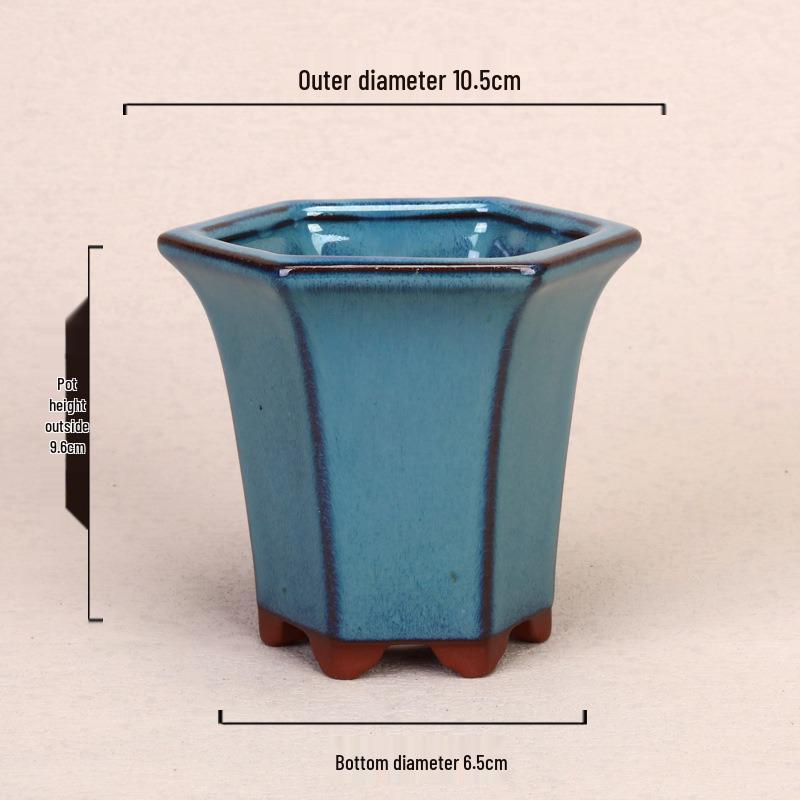 Purple Clay Glazed Succulent Flower Pot for Office Desktop