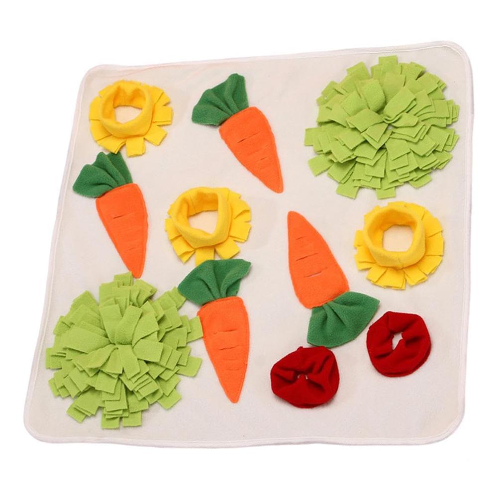 Pet Sniffing Pad Mat Round Carrot Flower Snuffle Mats Little Puzzle Treat Dispenser Bunny Rabbit Chinchillas Guinea Pig Foraging