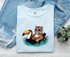 Tiger Swim Float Shirt Animals Travel Gift Women Doodle Tee Tiger T-Shirt Wildlife Fan Cartoon Tshirt Adventure Graphic Classic Cool Glasses
