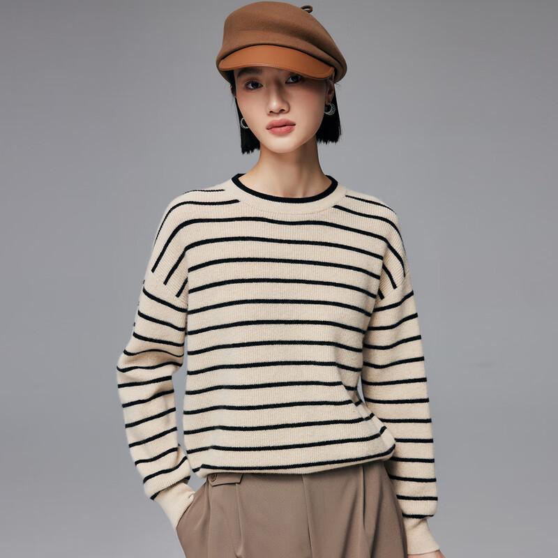 PALUOPO 2025 A/W Striped Jacquard Cashmere Sweater