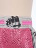 Boxershorts für Kinder (Jungen und Mädchen) mit elastischem Bund, glänzenden Pailletten, Farbblockmuster und Seitenschlitzen