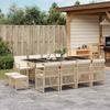 Vidaxl 13-Cz. Garden Furniture Set With Cushions, Beige, Poly Rattan