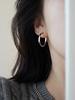 Silver Plated Circle Hoop Earrings for Women Girl New Geometric Crystal Round Cute Earring Party Jewelry Dropshipping
