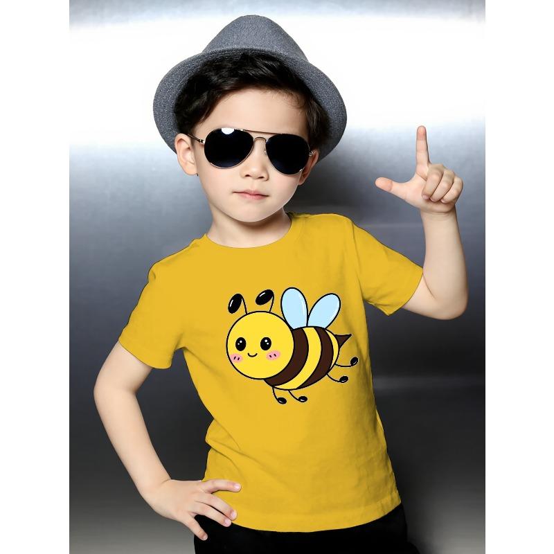 European sizes Sweet Messenger with Cute Face Boys' New Casual Short-sleeved T-shirt for Summer Children's Round Neck Clothing Printed T-shirt