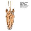 Wooden Hanging Horse Head Decoration Farmhouse Rustic Horse Horseshoe Christmas Tree Hanging Ornament Pendant