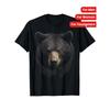 Realistic Black Bear Head Graphic Tee Men Women Breathable Pure Casual Round Neck T-Shirt