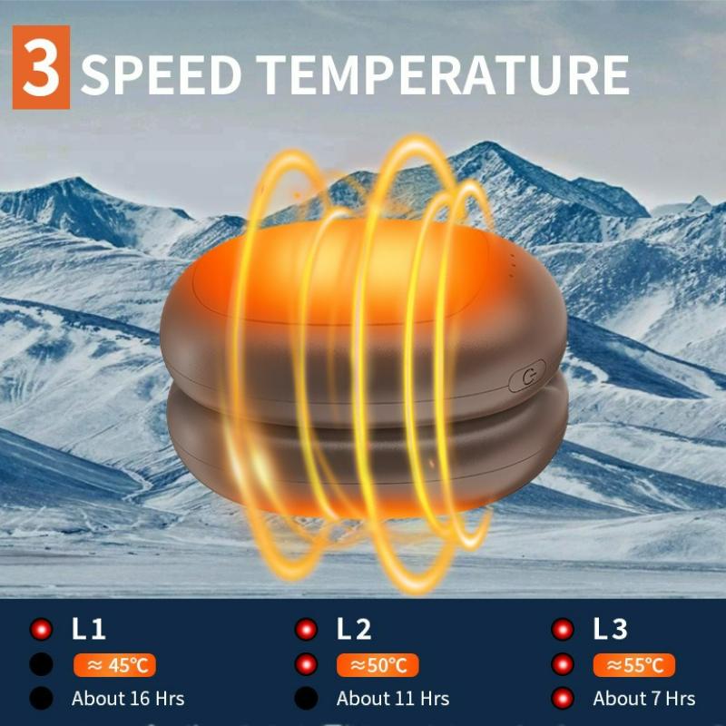 Magnetic Electric Hand Warmers 5000mAh Large Capacity 3 Heat Settings Portable USB Hand Warmer for Winter Outdoors Camping