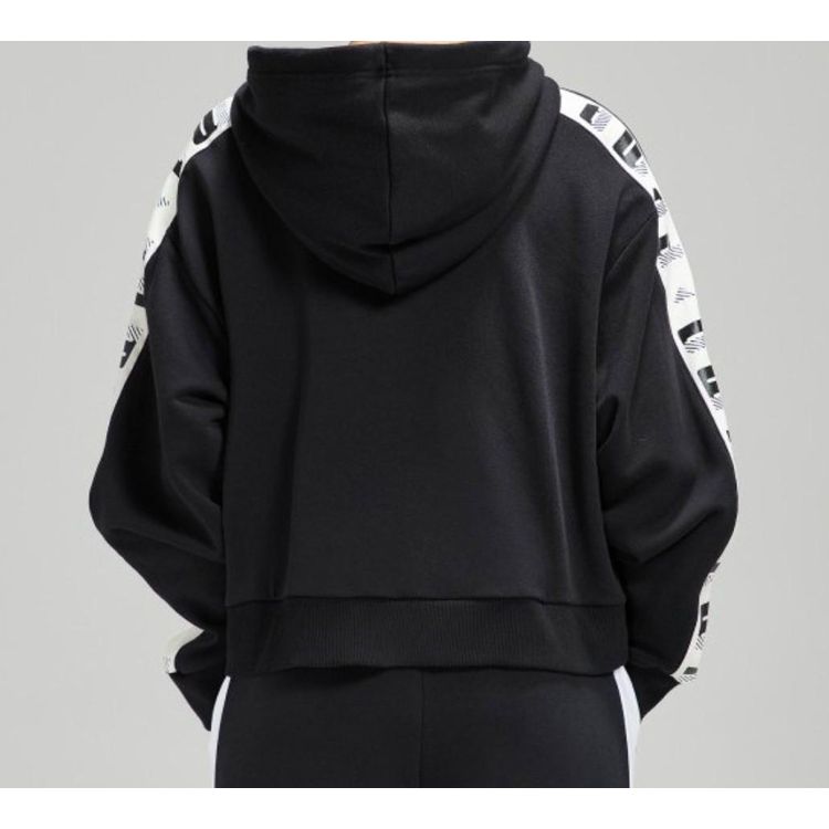 Puma Logo Embroidered Knit Hooded Zip Jacket Women Jackets Black 578594-01