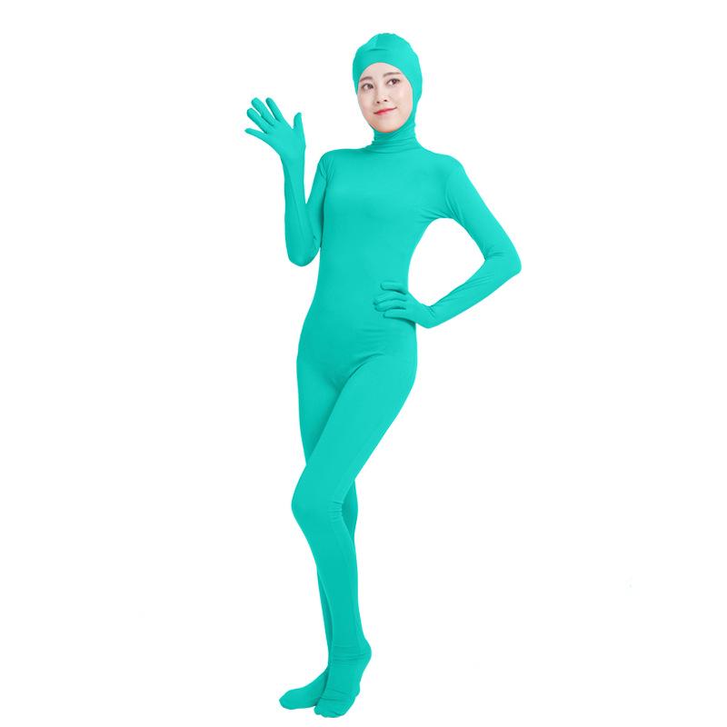 Mono de lycra de cuerpo entero con cara abierta para cosplay de actuación en escenario de anime
