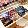 Novo Mouse Pad Grande de Gato para Meninas Escritório Computador Casa Antiderrapante Teclado de Alto Valor Tapete de Mesa Cartoon Oversized