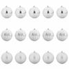 XL Christmas Ornament Set 15 Pcs Silver Plastic