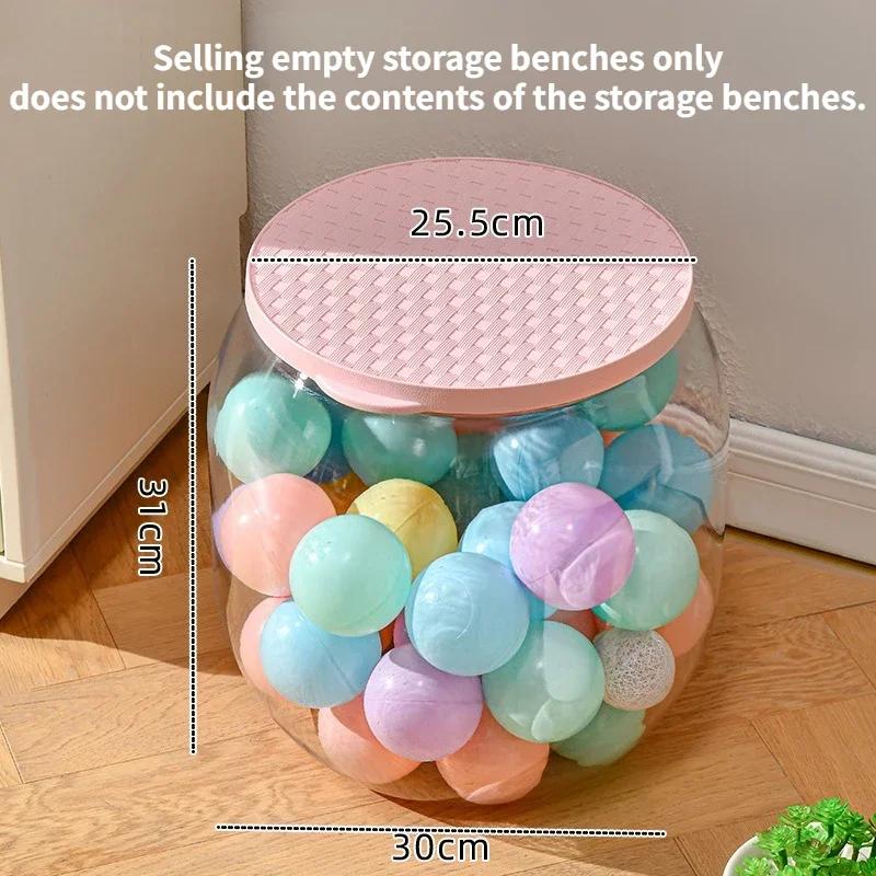 Children Chair Plush Toy Container Doll Box Basket Artifact Transparent Bucket Plastic Storage Stool