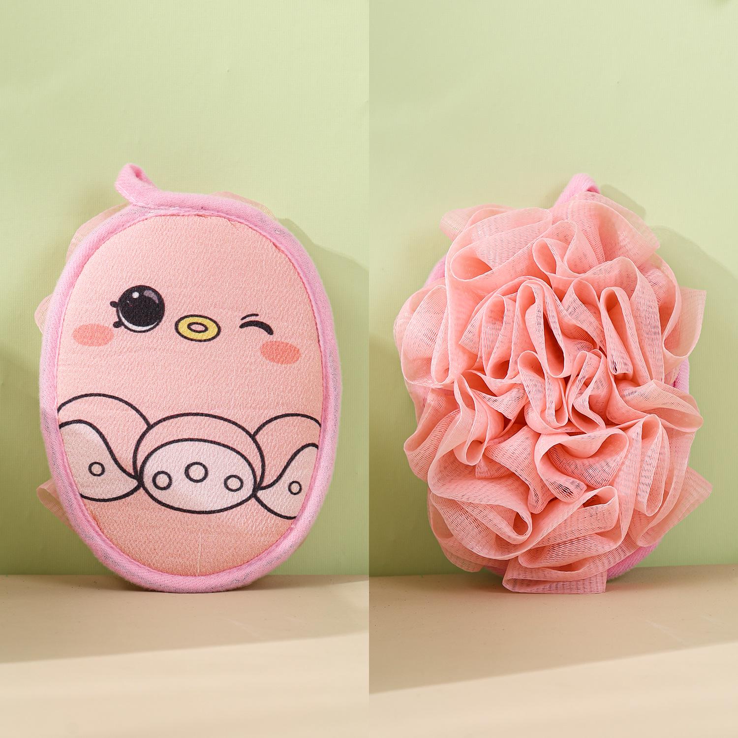 

Patented Soft Exfoliating Bath Towel & Flower Ball - Two-in-One Fine Sand Scrubber for Gentle Skin Care Two-in-One Scrubbing Bath Towel - Pineapple Style