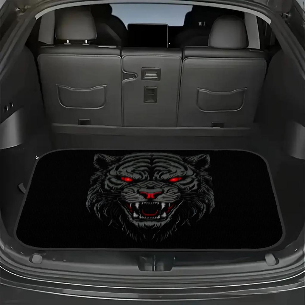 1Pcs Red Eyed Roaring Tiger Car Trunk Mat with Anti Slip Cargo Liner Waterproof Rear Storage Protector Floor Mat for SUV Sedan V