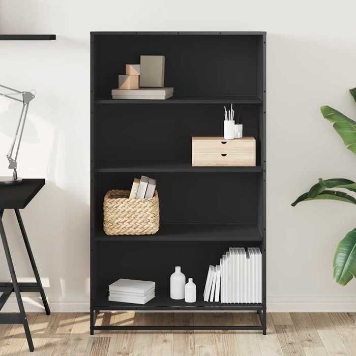 VidaXL Black Bookcase 80.5x35x139 Cm Engineered Wood, Bookshelf, Book Holder, Book Support, Cabinet of 3300845